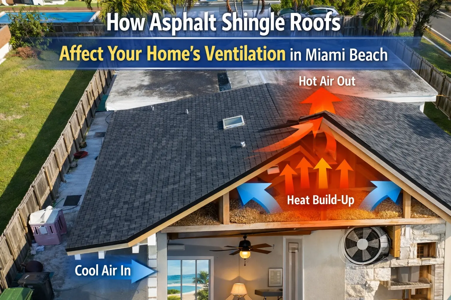 How Asphalt Shingle Roofs Affect Your Home’s Ventilation in Miami Beach